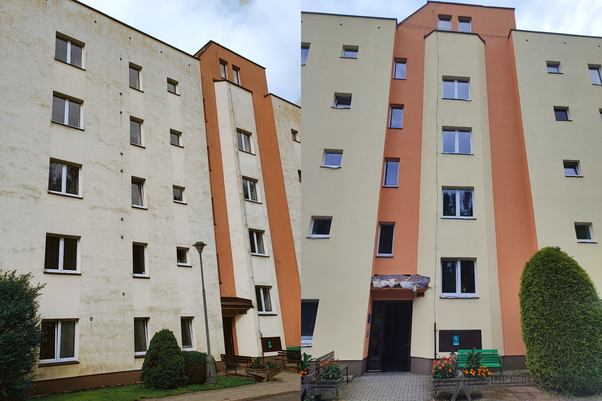 Renovace fasády domu sociálních služeb v Jablonci nad Jizerou za plného provozu
